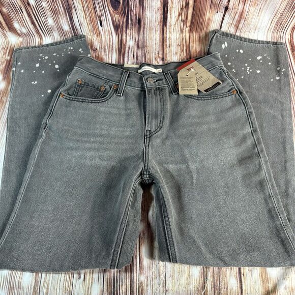 NEW Levi's LOW PRO STRAIGHT Leg Size 26 Gray Mid Rise Jeans Denim Pants 28x30 - Picture 3 of 15